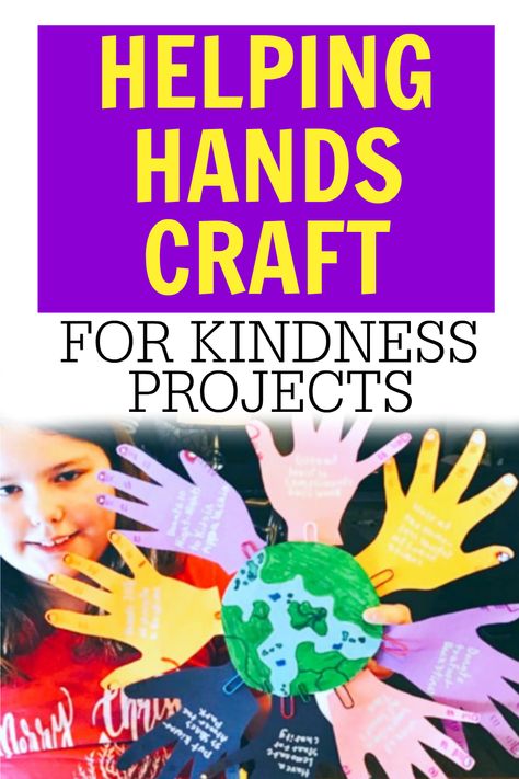 Helping Hands Craft Preschool, Martin Luther King Day Crafts, Crafts For Groups, Helping Hands Craft, Kindness Crafts, Simple Arts And Crafts, Hand Wreath, Simple Arts, Hands Craft