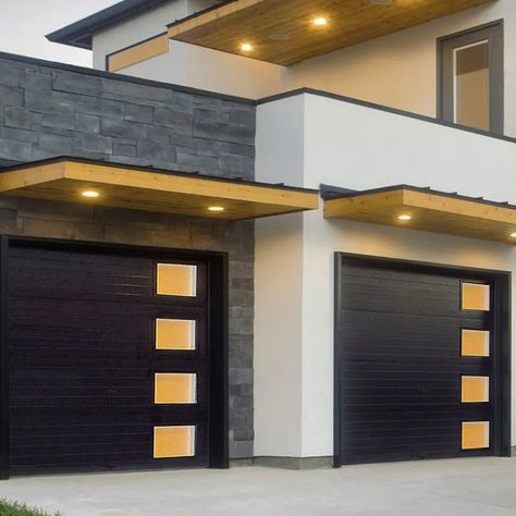 Contemporary garage doors perfectly complement your home style. . Garage Doors Transitional Style, Midern Garage Doors, Chi Black Garage Doors, Clopay Modern Steel Garage Doors, Contemporary Garage Doors Houseplans.com, Unique Garage Doors, Black Garage Doors, Contemporary Garage Doors, Garage Door Windows