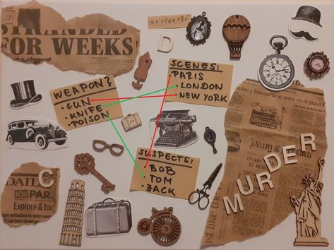 Detective Crafts, Detective Board, Vintage Detective, Detective Riddles, Desktop Ideas, Detective Game, Logic Puzzle, Info Design, Logic Puzzles