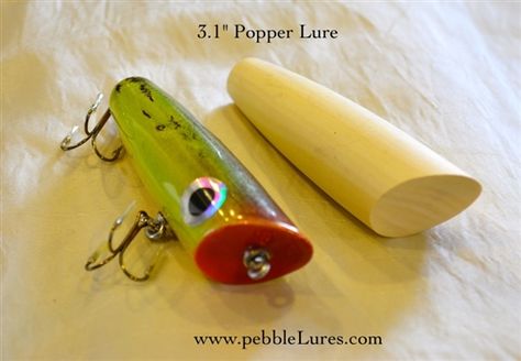 "Pebble lures" | Turned and hand surfaced unpainted wooden POPPER lure bodies Make Fishing Lures, Bottle Cap Fishing Lures, Fishing Line Knots, Fishing Traps, Homemade Fishing Lures, Diy Fishing Lures, Wood Carving For Beginners, Surf Fishing, Lure Making