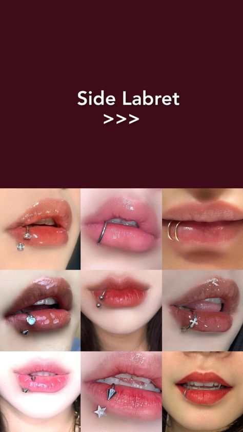 #piercing #earpiercing #lippiercing Side Labret, Lip Piercing Jewelry, Belly Button Piercing Jewelry, Pretty Ear Piercings, Face Piercings, Nose Piercings, Cool Piercings, Tooth Gem, Labret Piercing