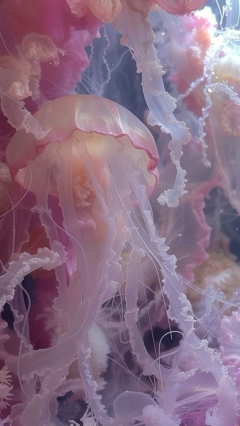 Jellyfish Pictures, Jellyfish Wallpaper, Sea Jellies, Wallpaper Cantik Iphone, Pink Jellyfish, Jellyfish Art, Mermaid Aesthetic, Jelly Fish, Iphone Wallpaper Photos