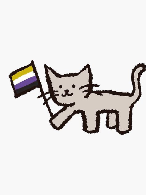 "nonbinary pride flag cat" Sticker for Sale by sunlucky Pride Flag, Flag, For Sale