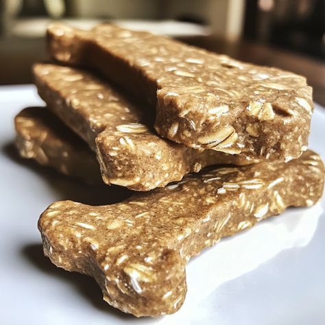 Homemade Banana & Oat Dog Treats Banana Dog Treats Homemade, Banana Oat Dog Treats, Banana Dog Biscuits, Oat Dog Treats, Banana Dog Treat Recipe, Banana Dog Treats, Easy Dog Treat Recipes, Dog Biscuit, Banana Benefits