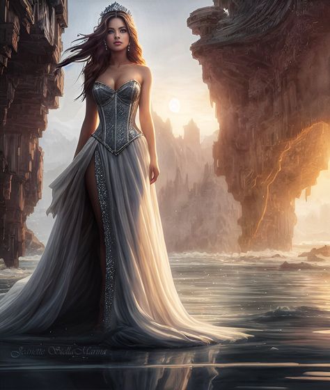 ArtStation - Princess Andromeda - Clash Of The Titans, Jeanette StellaMarina Holloween Dresses, Princess Andromeda, Goddess Mermaid, Greek Goddess Art, Ariel And Flounder, Clash Of The Titans, Fantasy Princess, The Titans, Fantasy Gowns