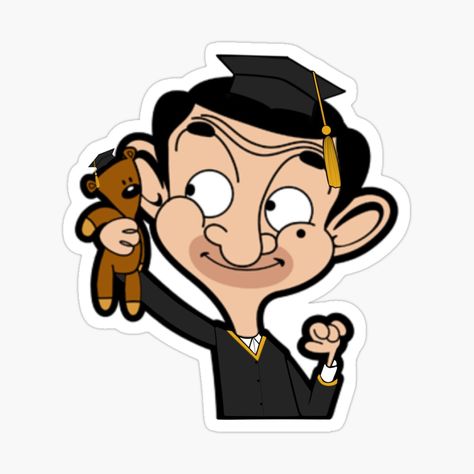 Get my art printed on awesome products. Support me at Redbubble #RBandME: https://www.redbubble.com/i/sticker/mr-bean-graduation-Sticker-by-iits-nt/161229829.EJUG5?asc=u Mr Bean Sticker, Graduation Stickers, Kitty Drawing, Mr Bean, Hello Kitty Drawing, Roxy Women, Cartoon Stickers, Cool Stickers, Cute Design