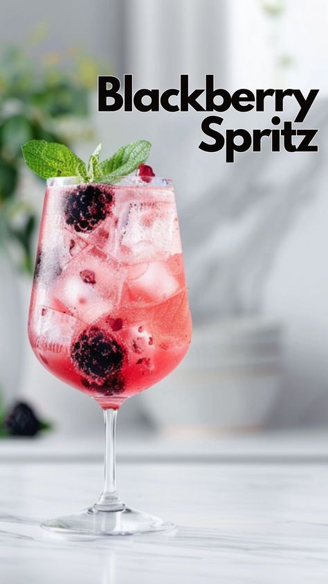 The Blackberry Spritz is a cocktail that’s bubbly and refreshing, perfect for any occasion. This drink combines the sweet and tart flavors of blackberries with the crispness of sparkling wine. #BlackberrySpritz Blackberry Drinks Cocktails, Blackberry Champagne Cocktail, Blackberry Smash Cocktail Vodka, Blackberry Gin Cocktail, Blackberry Cocktails, Blackberry Liqueur Cocktails, Blackberry Cocktail, Sparkling Sangria, Tart Flavors