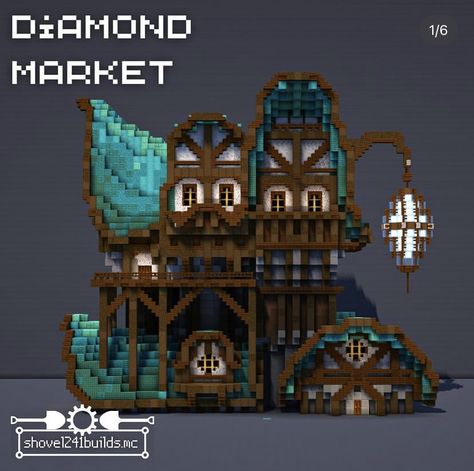 Minecraft Market, Minecraft Shops, Minecraft Structures, Bangunan Minecraft, Minecraft Cottage, Minecraft House Tutorials, Diy Minecraft, Minecraft Castle, Cool Minecraft Creations