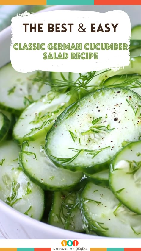 Classic German Cucumber Salad Recipe German Cucumber Salad Recipes, German Dinner Party, Dinner Ideas Crockpot Chicken, Best Spaghetti Recipes, German Salads, Best Spaghetti Recipe, German Dinner, Homemade Electrolyte Drink, German Cucumber Salad