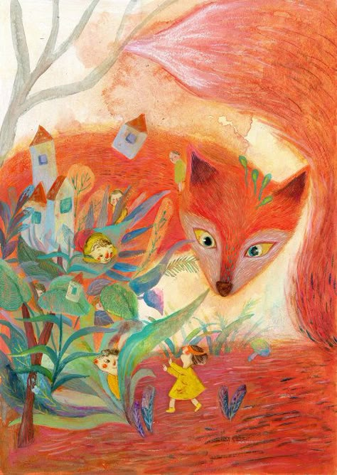 Forest Farming, Nature Illustrations, 동화 삽화, Fox Illustration, Illustration Art Drawing, Up Book, Fox Art, Children's Picture Books, Forest Landscape