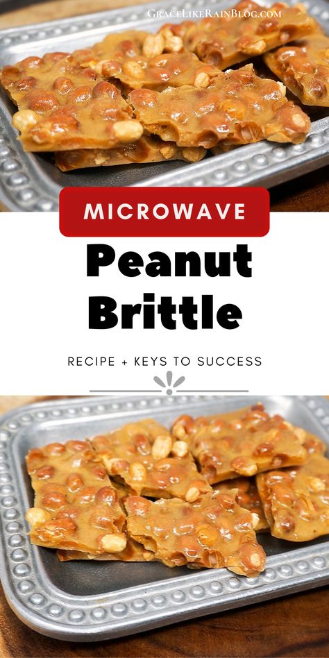 Buttery Peanut Brittle, Microwave Peanut Brittle Recipe, Dessert Microwave, Easy Peanut Brittle Recipe, Homemade Peanut Brittle, Microwave Peanut Brittle, Easy Christmas Candy Recipes, Peanut Brittle Recipe, Brittle Recipes