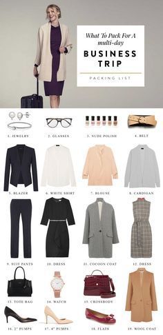 Business Trip Packing List, Business Travel Outfits, Business Casual Womens Fashion, Business Trip Packing, Conference Outfit, Trip Packing List, Dressing Tips, Yeezy Outfit, Trip Packing