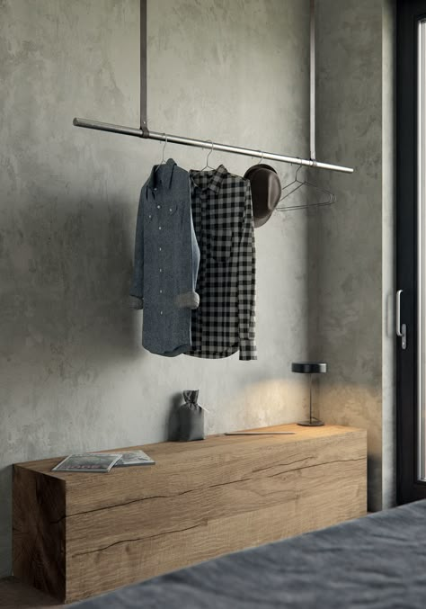 Wabi-Sabi Apartment on Behance Wabi Sabi Apartment, Wabi Sabi House, Vstupná Hala, Appartment Decor, French Apartment, Clothes Hanging, Hal Decor, Wabi Sabi Style, Clothes Rail