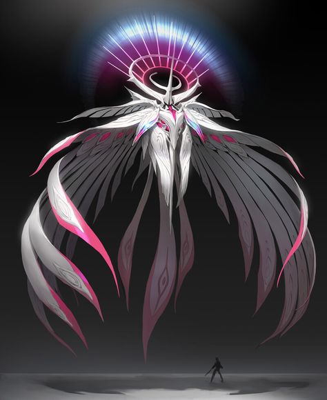 Déesse du jour et de la nuit Gods Concept Art, Angel Concept Art, God Character Design, Light Monster, Gods Design, Action Art, Gods Art, Fantasy Design, Cosmic Horror