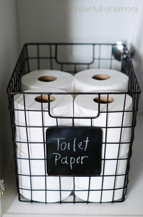 12 Chic Ways To Cut Clutter With Wire Storage Baskets Best Toilet Paper, Wire Basket Storage, Inspiration Bathroom, Toilet Paper Storage, Bad Inspiration, Lamps Modern, Wire Storage, Remodel Bathroom, Boys Bathroom