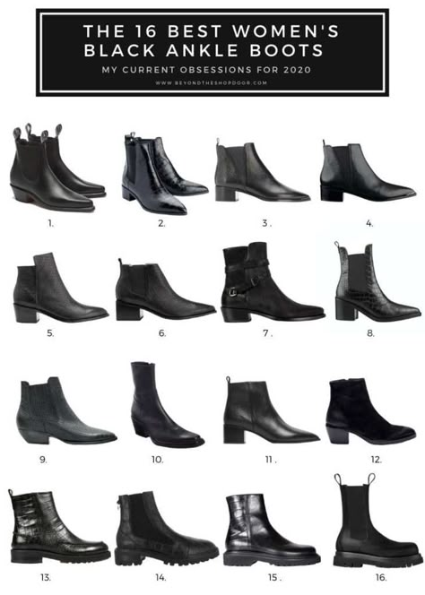 Picture Collage of The 16 Best Women's Black Ankle Boots for 2020 Women Boots Outfit, Best Ankle Boots, Womens Black Ankle Boots, Shop Door, Winter Boots Outfits, Crocs Boots, Boots Outfit Ankle, Leather Western Boots, Trending Boots