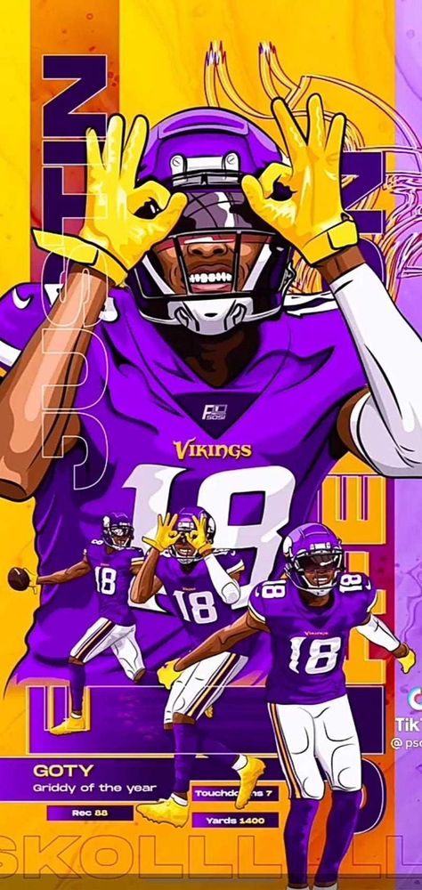 Justin Jefferson Wallpaper, Minnesota Vikings Wallpaper, Vikings Wallpaper, Football Wallpaper Iphone, Cute Easter Wallpaper, Viking Wallpaper, Nfl Wallpaper, Kobe Bryant Poster, Football Poses