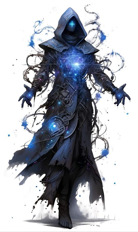 Ice Wizard Male, Dnd Gods Concept Art, Dnd Masked Character, Alien Character Design Male, Dnd Sorcerer Art, Warlock Character Design, God Concept Art, Celestial Warlock, Sorcerer Art