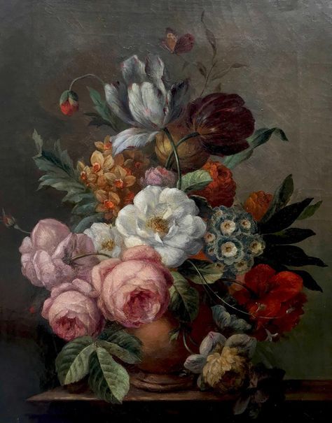 Dutch Still Life, Still Life Flowers, Antique Oil Painting, Paintings Prints, Botanical Painting, Acrylic Oil Painting, Oil Painting Flowers, Painting Still Life, Antique Paint