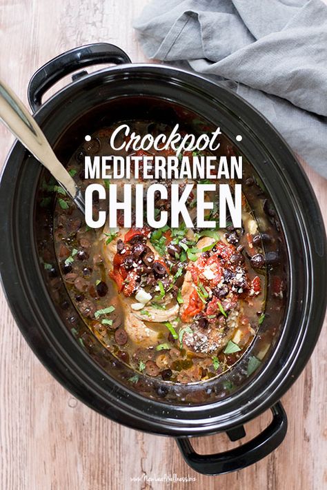 Mediterranean Recipes Healthy, Recipes Mediterranean, Mediterranean Diet Recipes Dinners, Easy Mediterranean Diet Recipes, Mediterranean Chicken, Crockpot Dishes, Healthy Crockpot, Crockpot Recipes Slow Cooker, Healthy Crockpot Recipes