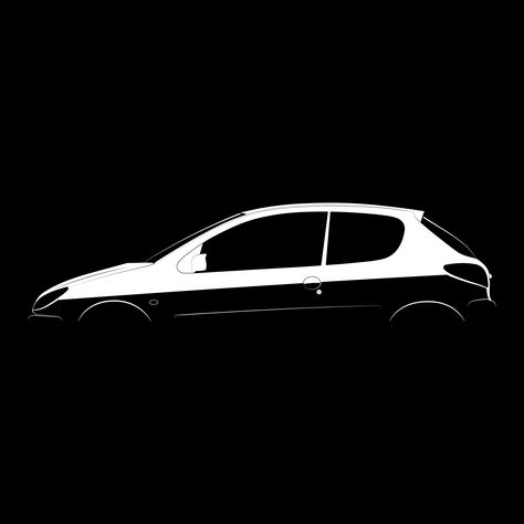 Black and white silhouette of the Peugeot 206 GT. Very detailed side profile design. Available on T-shirts, phone cases, posters and many more high-quality products! Check out this design in my store link above! #art 206 Rc Wallpaper, 206 Peugeot Wallpaper, 206 Rc, Peugeot Logo, 206 Peugeot, Black And White Silhouette, Money Wallpaper, Money Wallpaper Iphone, Car Furniture