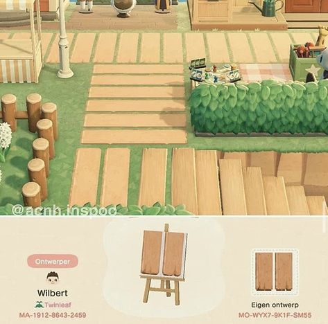 Animal Crossing Design Codes, Animal Crossing Design, Wood Path, Wooden Path, Animal Crossing 3ds, Ac New Leaf, Animal Crossing Guide, Acnh Codes, Animal Crossing Wild World