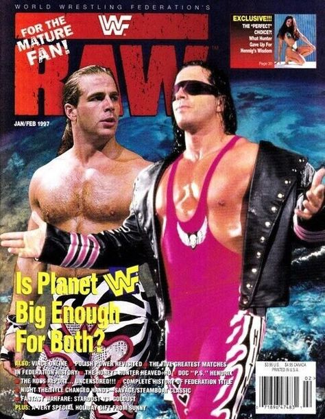 Vintage WWE Raw Magazine January February 1997 - PDF Digital Download File - Shawn Michaels, Bret Hitman Hart, Paul Levesque, Vince McMahon by good4megold4you on Etsy Wwf Attitude Era, Wwe Posters, Wwf Magazine, Wwe Magazine, Wwf Superstars, The Heartbreak Kid, Hitman Hart, Bret Hart, Wwe Legends