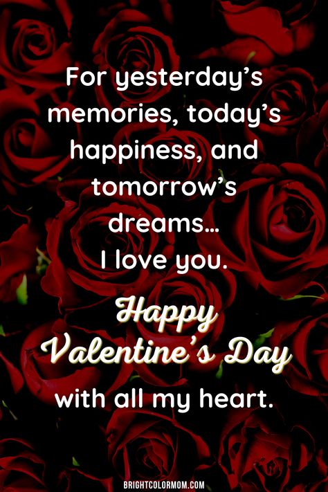 Find the best Happy Valentine's Day quotes for him this year with words ready for you to text, post, or write in a card! From simple Valentine's Day wishes to romantic love quotes, you'll find the perfect words to convey passion to your husband on February 14th. There are sweet, cute Valentine quotes including some for long-distance marriages celebrating Valentine's Day. Or try a funny saying to make him laugh! You'll also find the best Valentine's Day gifts for your husband, and greeting cards! Velentain Days Quotes, February 14th Quotes, Valentines Words Love Quotes, Valatines Day Quote, Valentine’s Day Love Quotes, Happy Valentines Day To My Boyfriend, Valentine Husband Quotes, Happy Valentine’s Day To My Husband, Valentine Wish For Husband