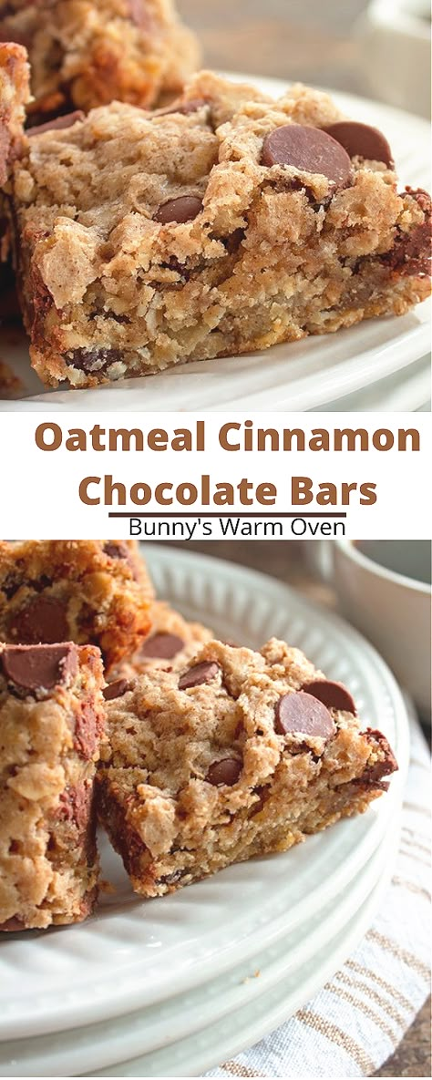 Oatmeal Cinnamon Chocolate Chip Bars, Chocolate Chip Muffin Bars, Cinnamon Chips Recipes Baking, Recipes With Milk Chocolate Chips, Small Batch Bar Cookies, Recipes With Cinnamon Chips, Cinnamon Chips Recipes, Oatmeal Chocolate Chip Cookie Bars, Easy Bars