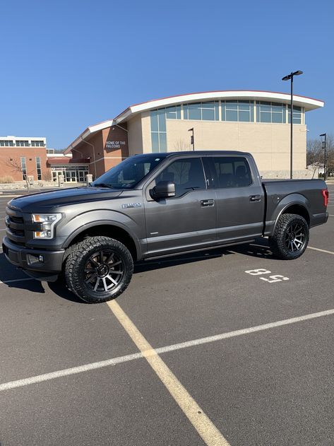 2017 F150, Trucks For Sell, Ford Lobo, Nitto Ridge Grappler, Ford Trucks F150, Gold Wheels, Grey Aesthetic, Dream List, Gray Aesthetic