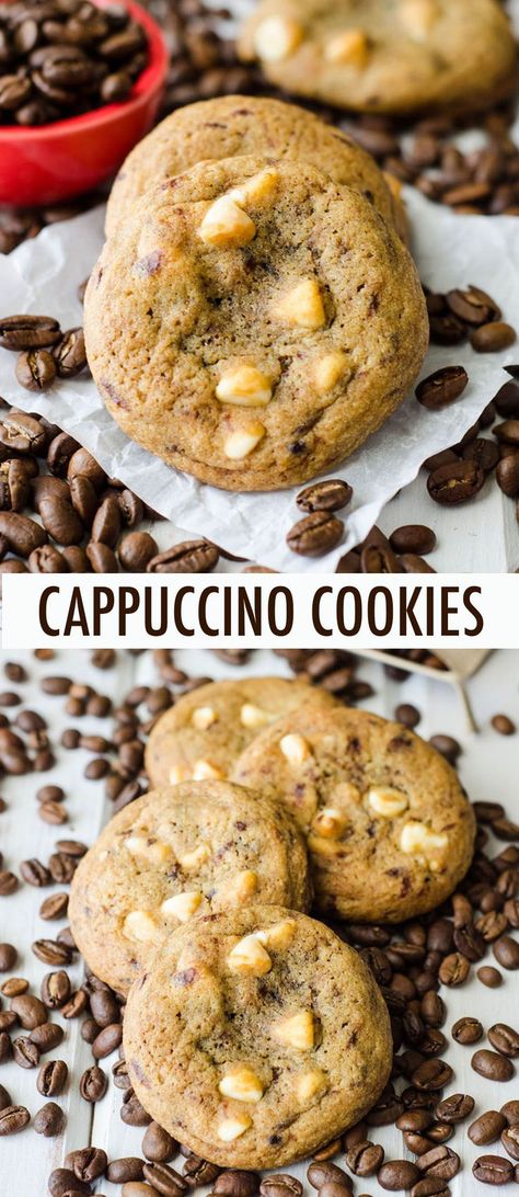 Coffee Flavored Cookies, Cappuccino Cookie, Coffee Cookies Recipe, Flavored Cookies, Cappuccino Recipe, Cookie Recipes From Scratch, Oatmeal Raisin Cookies Chewy, Coffee Cappuccino, Coffee Cookies