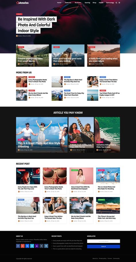 Mawiss is a stylish, responsive #WordPress blog magazine theme. It features a modern design, beautiful typography, and a variety of customization options. Try it . #Magazine_Website_Design #Blog_Layout_Design #Blog_Website_Design #News_Website_Design Magazine Website Design, Blog Layout Design, News Website Design, Blog Website Design, News Web Design, Magazine Website, Wordpress Developer, Blog Wordpress, Blog Themes Wordpress