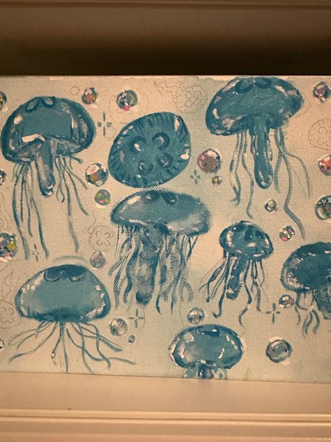 Jelly Painting, Moon Jelly, Shark Painting, Sea Jellies, Jellyfish Painting, Jellyfish Drawing, Jellyfish Art, Little Doodles, Ocean Creatures