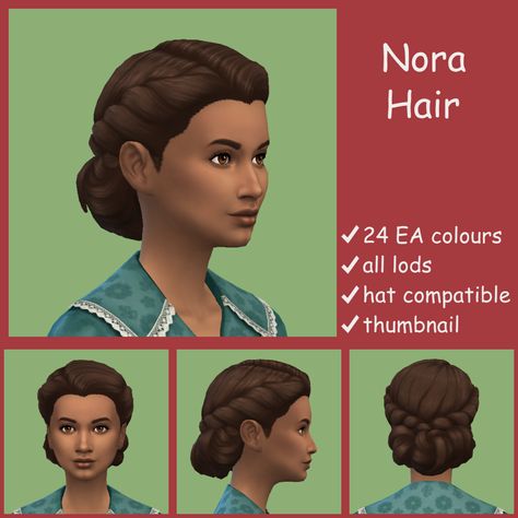 Sims 4 Commoner Cc, Sims 4 1880 Cc, 1890 Sims 4 Cc, 1800s Sims 4 Cc, Sims 4 Cc Decades Challenge, Sims 4 1890 Cc, 1910s Hair, Sims 4 Historical Cc, 1800s Hair