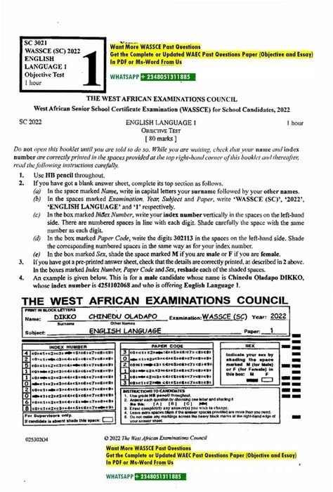 Senior WAEC English Past Questions PDF Download 3rd Grade Spelling Words, Article Summary, 3rd Grade Spelling, Past Questions, Listening Test, Grade Spelling, School Certificates, Essay Questions, Abc For Kids