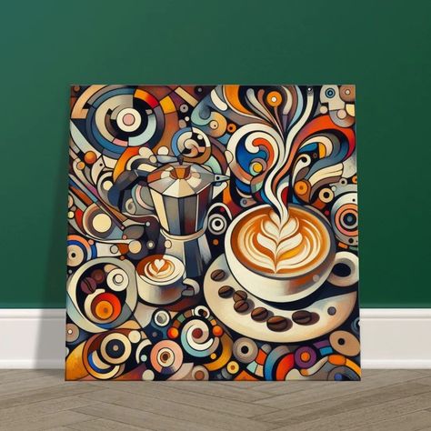 Abstract Coffee Art Designed for coffee lovers by coffee lovers. - - - - #coffeelove #coffeelovers #coffeeaddict #coffeegeek #coffeeart #coffeeshopdecor #coffeeshopdecoration #baristart #beanhere #etsy Gift For Gf, Coffee Geek, Gifts For Gf, Immersive Art, Coffee Lover Gift, Statement Art, Coffee Shop Decor, Art Experience, Coffee Love