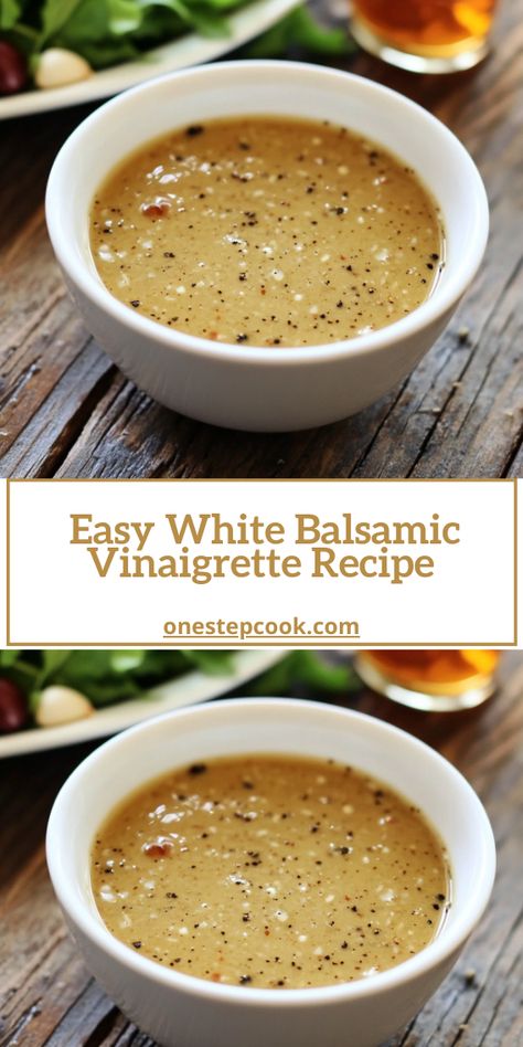 Easy White Balsamic Vinaigrette Recipe | Homemade Dressing White Balsamic Vinaigrette Dressing, Vinaigrette Recipes Easy, White Balsamic Vinaigrette, Balsamic Vinaigrette Recipe, Salad Dressing Recipes Healthy, Balsamic Vinaigrette Dressing, White Balsamic, Balsamic Recipe, Vinaigrette Recipe