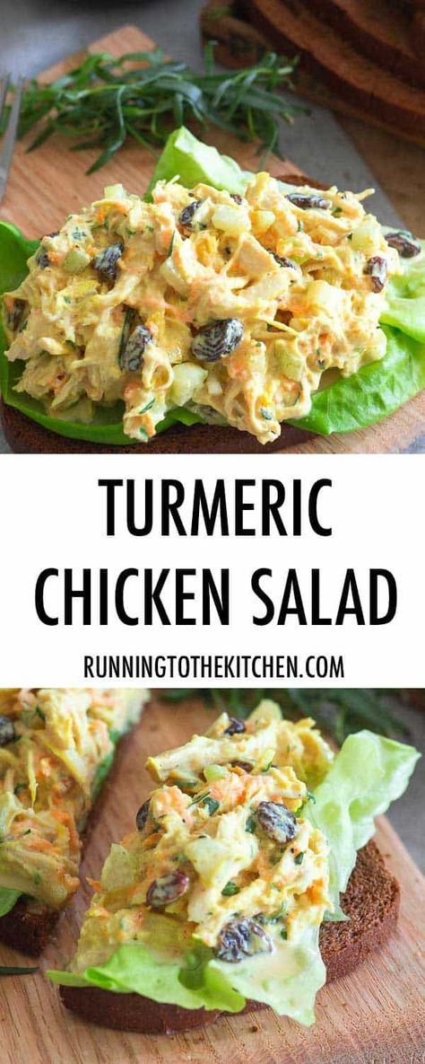 Serve this easy and nutritious turmeric chicken salad on toasted bread or lettuce wraps for a quick lunch. Turmeric Chicken, Turmeric Recipes, Chicken Salad Recipe, Green Veggies, Toasted Bread, Quick Lunch, Quick Lunches, Chicken Salad Recipes, Dried Beans