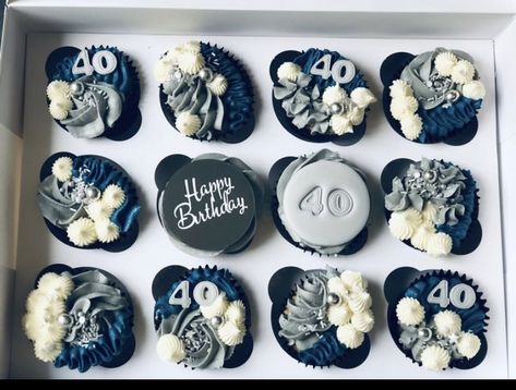 40th Cupcakes Men, 50th Birthday Cupcakes For Men, Happy Birthday Cupcakes For Men, 40th Cupcakes, 40th Birthday Cupcakes, 50th Birthday Cupcakes, Retirement Ceremony, Cupcakes For Men, Birthday Cake For Mom