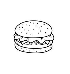 Coloring Pages Fruits, Rose Outline Drawing, Burger Images, Burger Vector, Rose Outline, Lots Of Food, Food Coloring Pages, Image Vector, Outline Drawings