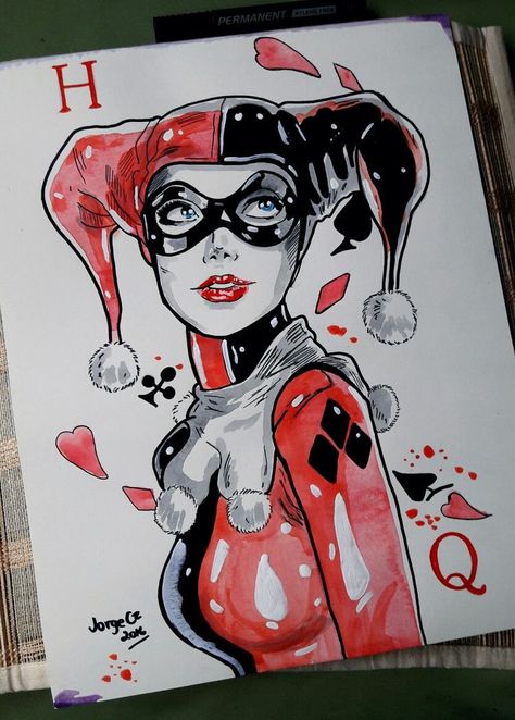 You gotta love yourself. Be yourself Tattoo Designs Cartoon, Harley Quinn Tattoo, Art Watercolor Painting, Harley Quinn Art, Art Watercolor, Harley Quinn, Watercolor Painting, Tattoo Designs, Mask