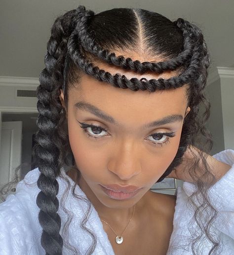 goddess braid hairstyle Braid Updo For Black Women, Yara Shahidi Hairstyles, Two Strand Twist Hairstyles, Braided Crown Hairstyles, Cabello Afro Natural, Yara Shahidi, Hair Afro, Editorial Hair, Goddess Hairstyles