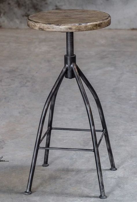 Metal Stool Design Ideas, Garage Stool, Steel Furniture Design, Black Bedroom Design, Welded Furniture, Bar Table And Stools, Vintage Bar Stools, Cafe Shop Design, Industrial Design Furniture