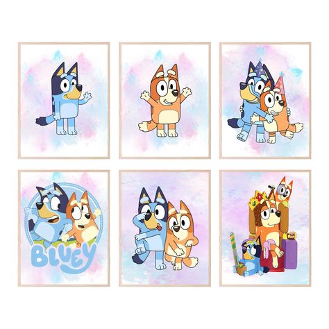 PRICES MAY VARY. Playful Bluey Poster: Enrich your child's space with BigWig Prints' Set of 6 (8x10”) Unframed bluey wall art. Each poster captures the joy and adventures of Bluey, making it the perfect addition to any fan's room or play area. Whimsical Bluey Room Decorations: From bluey bedroom decor to playrooms, our posters bring an element of fun and vibrancy. Elevate your child's space, creating an environment filled with the magic and charm of their favorite animated character. Adorable Bl Diy Bluey Room Decor, Bluey Bedroom Girl, Bluey Kids Bedroom, Bluey Themed Bedroom Girl, Bluey Bingo Bedroom, Bluey Poster, Bluey Decor, Bluey Decorations, Bluey Cartoon Wall Art