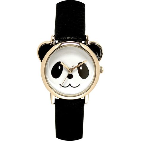 Womens Panda Dial Black Strap Watch ($14) ❤ liked on Polyvore featuring jewelry, watches, quartz jewelry, panda bear jewelry, buckle jewelry, quartz wrist watch and bezel jewelry Panda Things, Panda Items, Panda Jewelry, Panda Stuff, Bear Jewelry, Buckle Jewelry, Bezel Jewelry, Panda Bears, Panda Love