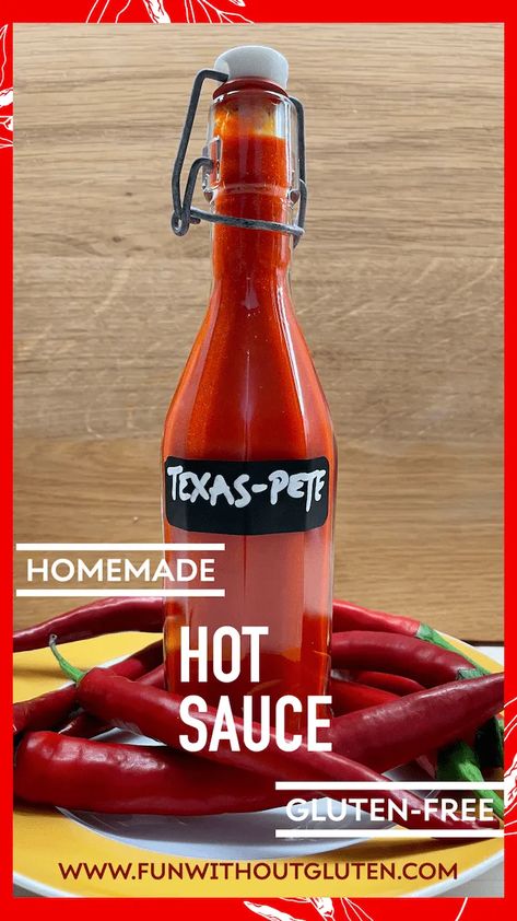 Homemade HOT SAUCE (Texas-Pete® Style) Texas Pete Hot Sauce Recipe, Homemade Hot Sauce Recipe, Texas Pete Hot Sauce, Texas Bbq Sauce, Best Sauce Recipe, Hot Sauce Recipe, Texas Pete, Red Jalapeno, Homemade Hot Sauce