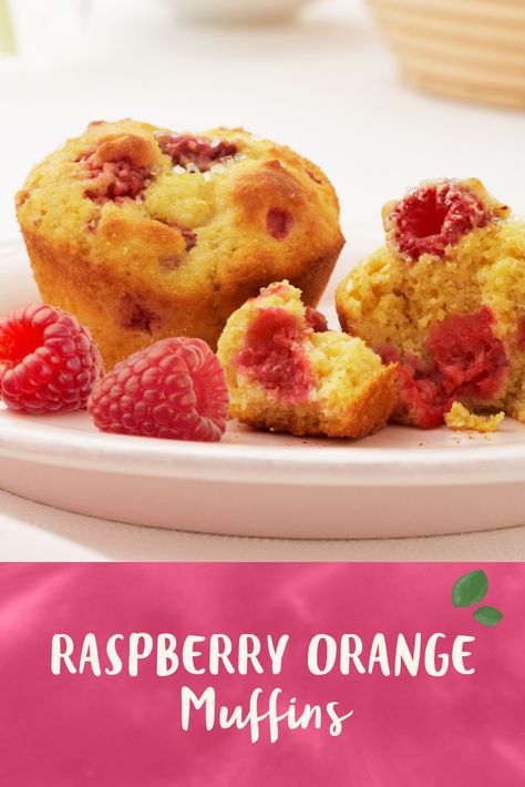 Raspberry Breakfast, Orange Muffin Recipe, Raspberry Orange, Orange Muffins, Raspberry Muffins, Berry Breakfast, Raspberry Recipes, Low Fat Yogurt, Berries Recipes