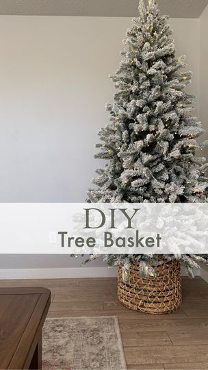 33K views · 799 reactions | Tree Stand 🤝🏼 Basket… Easy. Peasy! I just love the look of a tree in a basket & I LOVE our 7.5’ King Flock tree from @kingofchristmas 
•
All you need for this is a basket, 5 gallon bucket, 1/2” PVC, a PVC “T” and some quick set cement. (Spray paint optional but my basket is a bit see through so I spray painted it.)
.
.
.
.
#kingofchristmas #christmastree #diychristmas #christmasdecor #diychristmasdecor #diychristmasdecorations | Down Mulberry Lane Cement Spray Paint, Christmas Tree In Basket, Tree Basket, 5 Gallon Buckets, Flocked Trees, Diy Tree, Flocked Christmas Trees, Tree Stand, Easy Peasy