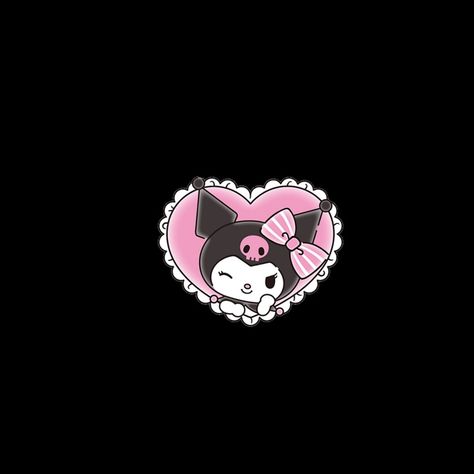 Pink Pngs Black Background, Kuromi Black Background, Blk Background, Kuromi Things, Kuromi Icon, Kuromi Wallpaper, Walpaper Hello Kitty, Minimalist Icons, Melody Hello Kitty