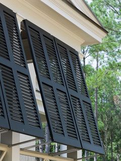 Bermuda Shutters, Decorating Games, Bahama Shutters, Outdoor Shutters, Shutter Designs, Interior Window, Coastal Living Rooms, Shutters Exterior, Traditional Exterior